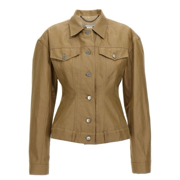 STELLA McCartney Runway Cinch Peplum Waisted Logo Buttoned Fitted Jacket Blazer - Picture 6 of 16